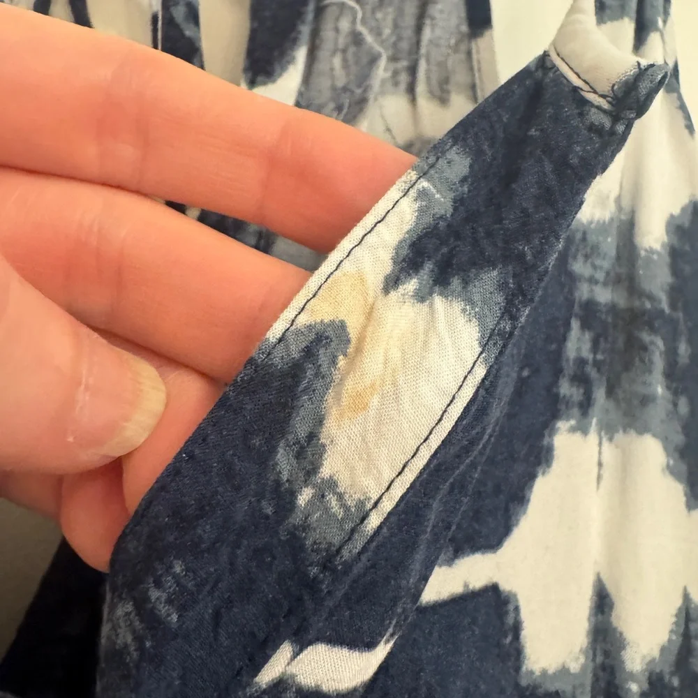 LOFT Navy and White Tie-Dye Romper - Picture 3 of 5